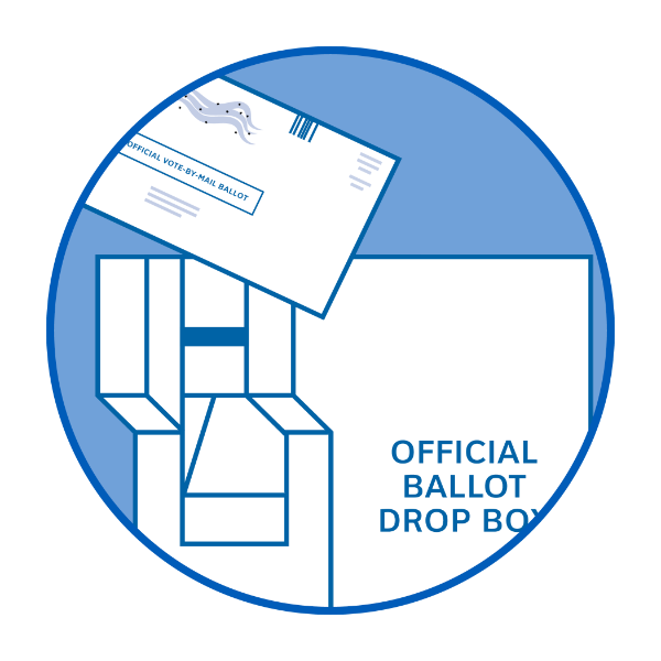 Placing a ballot into a drop box